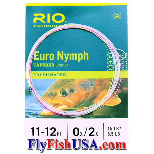 Rio Euro Nymph Tapered Leaders Tippet Material 11-12ft Fly Leaders 